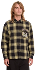 Volcom FA Ozzy Plaid LS Mustard - L