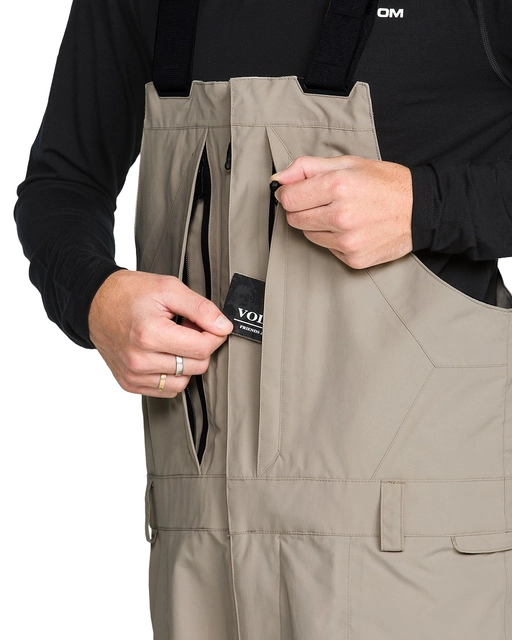 Volcom Rain Gore Bib Overall Khaki - L 