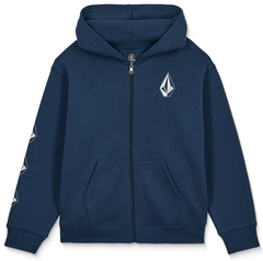 Volcom Iconic Stone GID Zip Dust Bowl Indigo - L/12år
